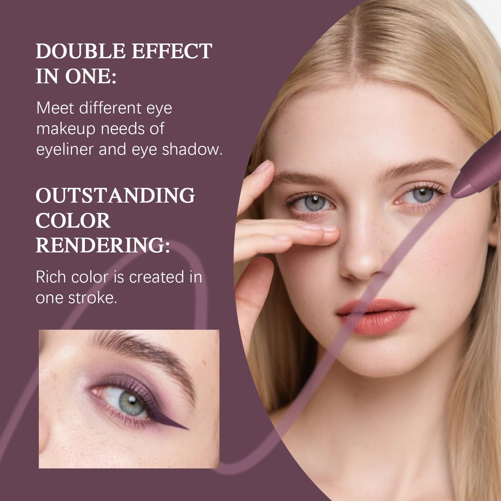 FIJEMYA Eyeshadow Stick precision tip and built-in sponge for seamless blending.