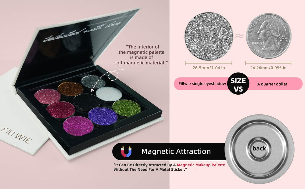 Fillwie Chunky Glitter pink duochrome-look adds color-shifting shine.