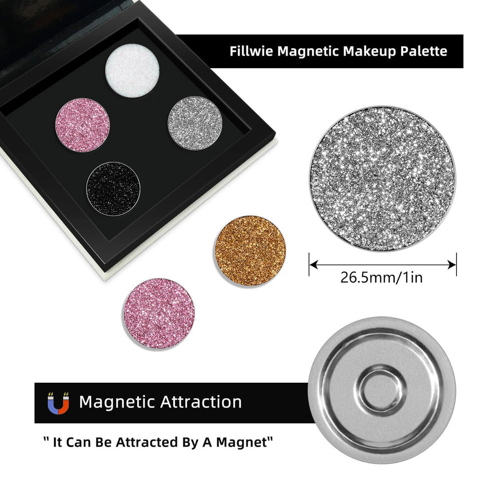 Fillwie Chunky Glitter pink magnetic-pan for easy palette customization on the go.