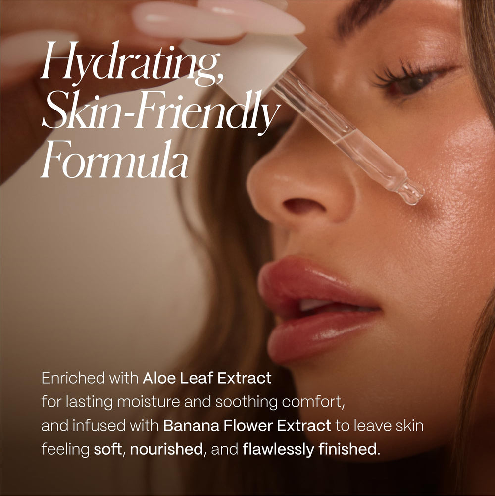 Filter by Molly-Mae drops being mixed in palm for even application.
