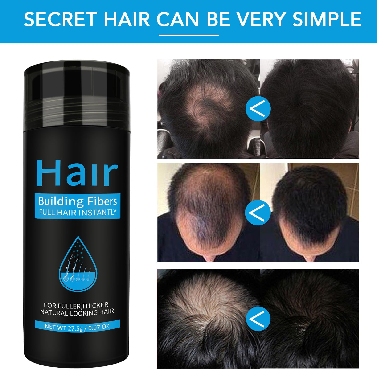 Find Back Hair Fibers Dark Brown lightweight-application comfortable to wear