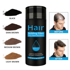 Find Back Hair Fibers Dark Brown locking-spray secures fibers with shine