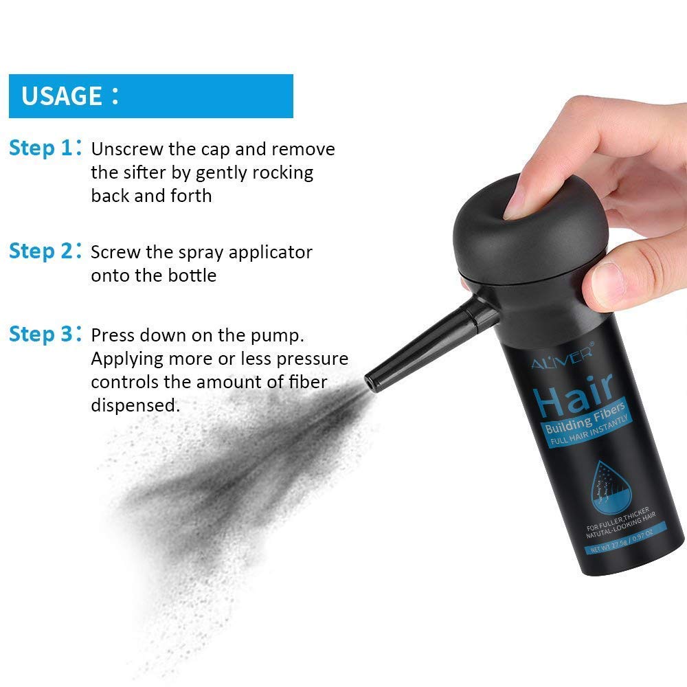 Find Back hair fibers quick 15 second thickening for faster confidence