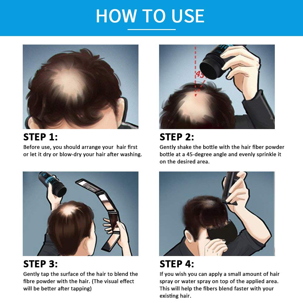 Find Back hair fibers gentle formula for sensitive scalp