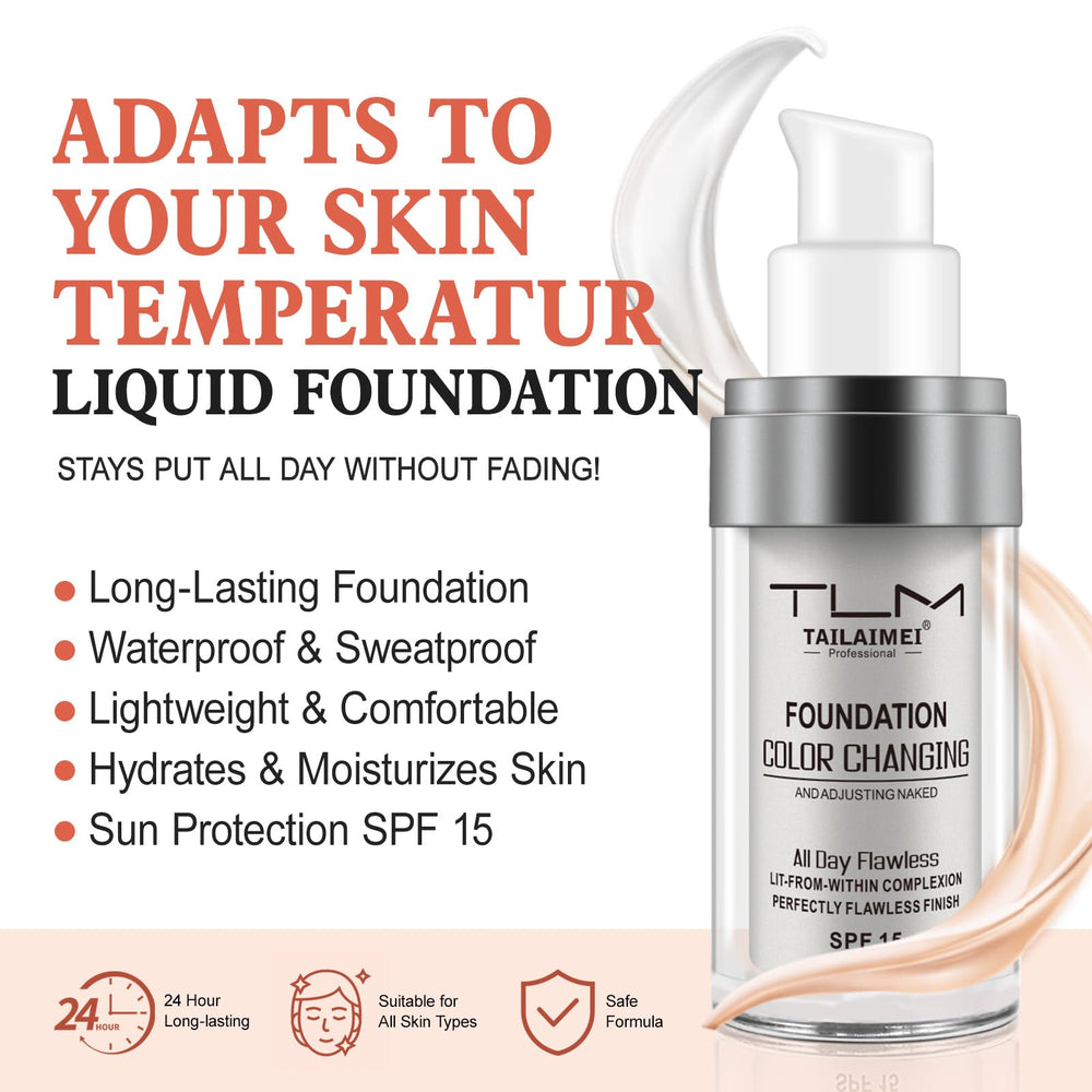 Find Back hydrating serum-infused foundation shown in close-up for moisturized coverage.
