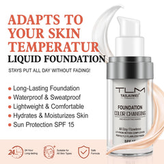 Find Back hydrating serum-infused foundation shown in close-up for moisturized coverage.