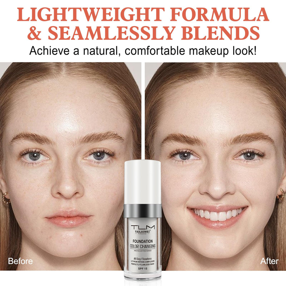 Find Back long-wear waterproof foundation demonstrated for smudge-proof wear.