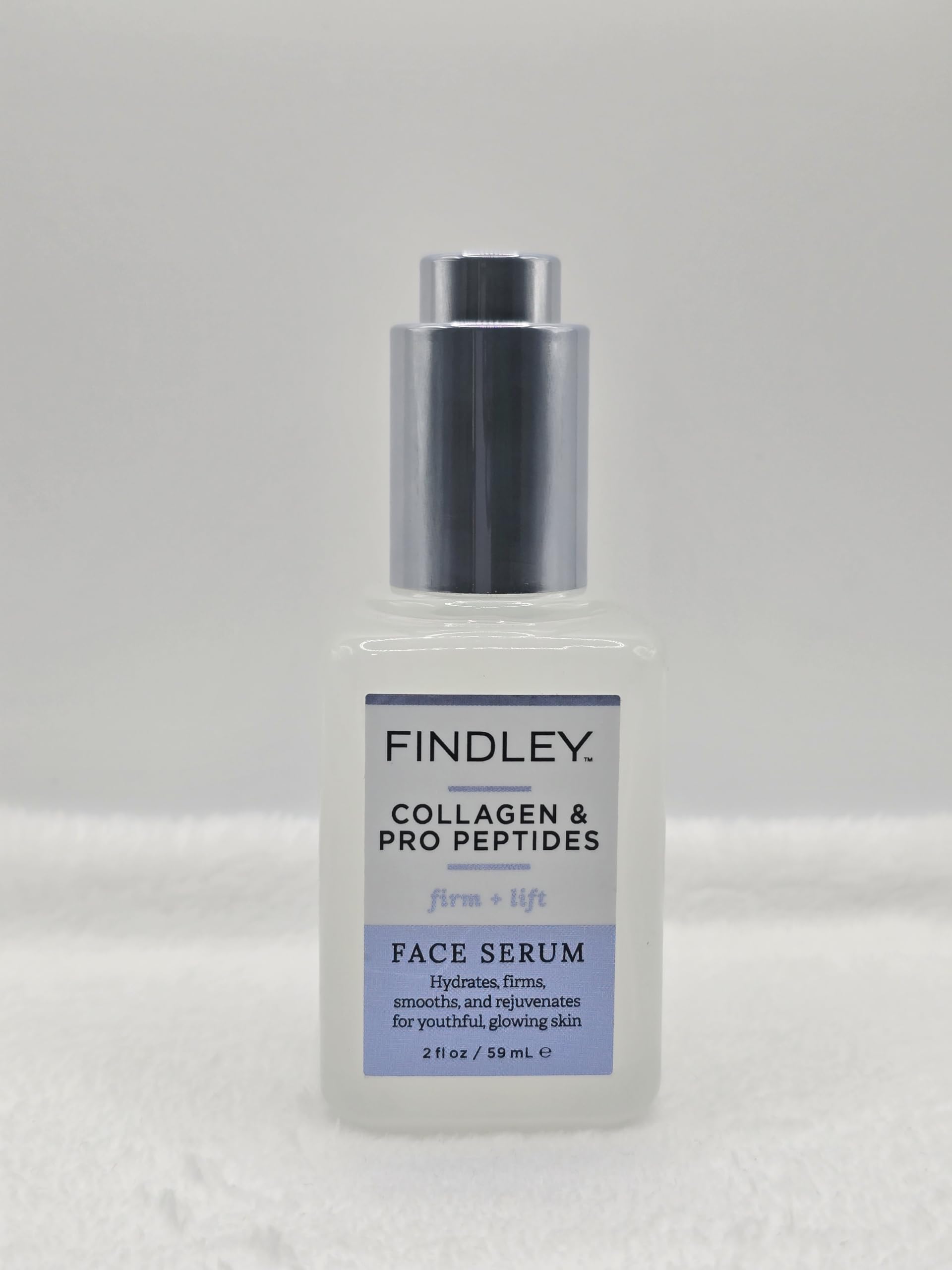 Findley Collagen & Pro Peptides serum bottle for hydration and firming support.