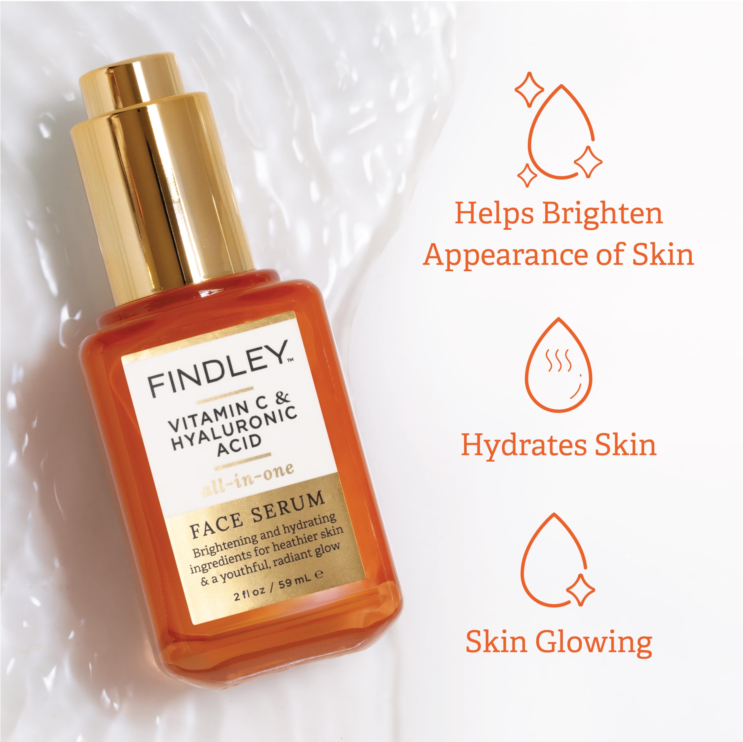 Findley serum applied on skin demonstrates smoothing and hydration