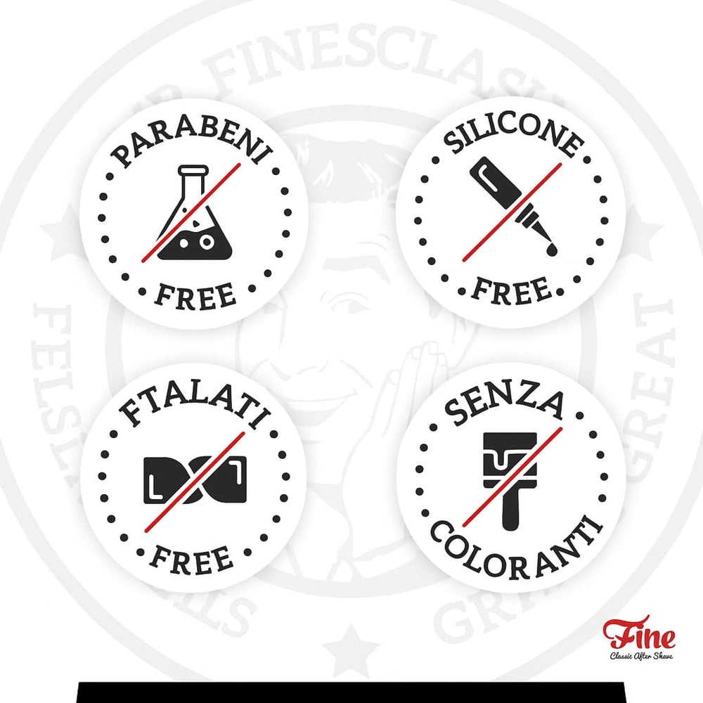 Fine Latigo label closeup shows leather-talc-diesel-inspired aroma for grooming.