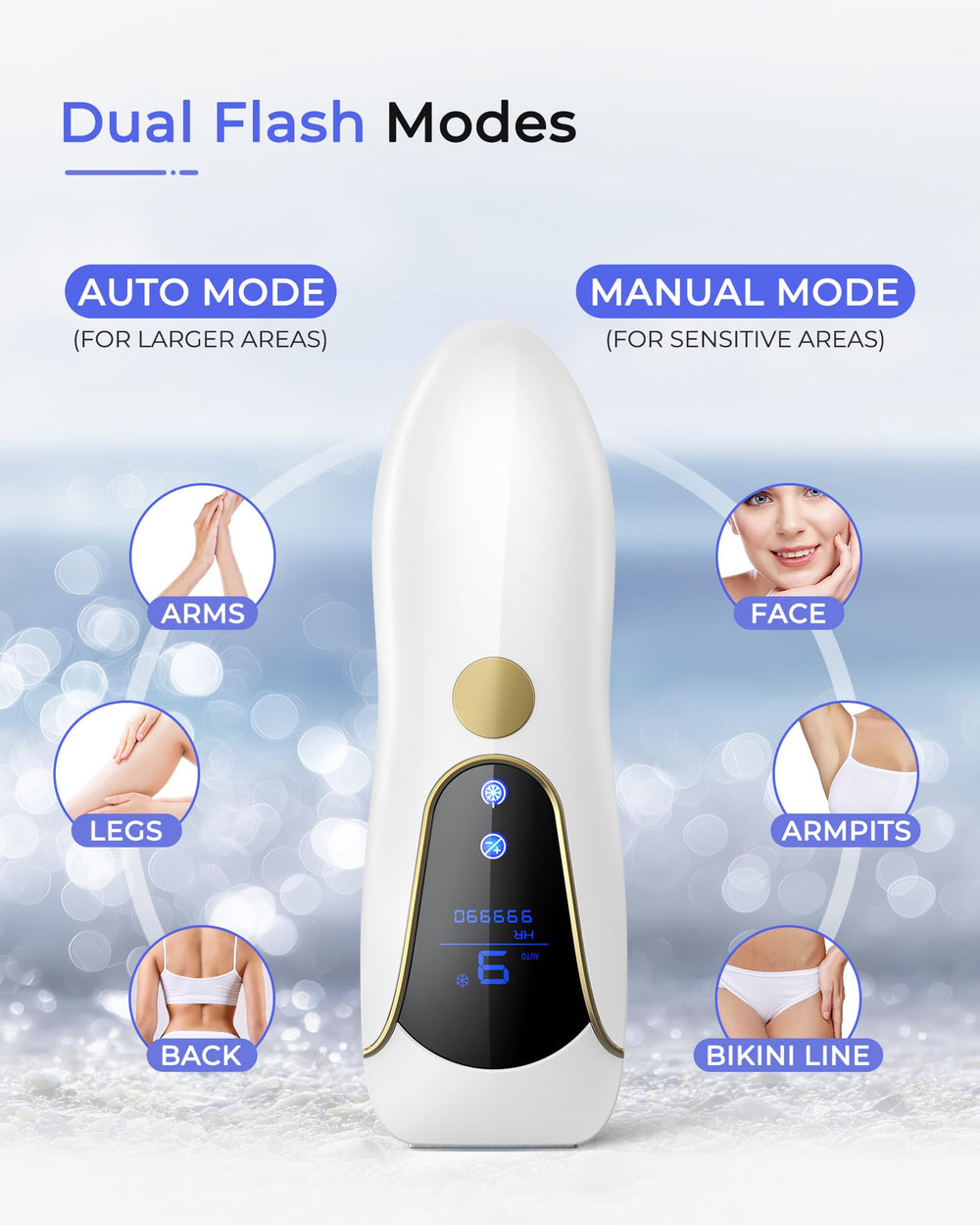 Finequin Air 15 auto-glide mode speeds up full-body sessions.