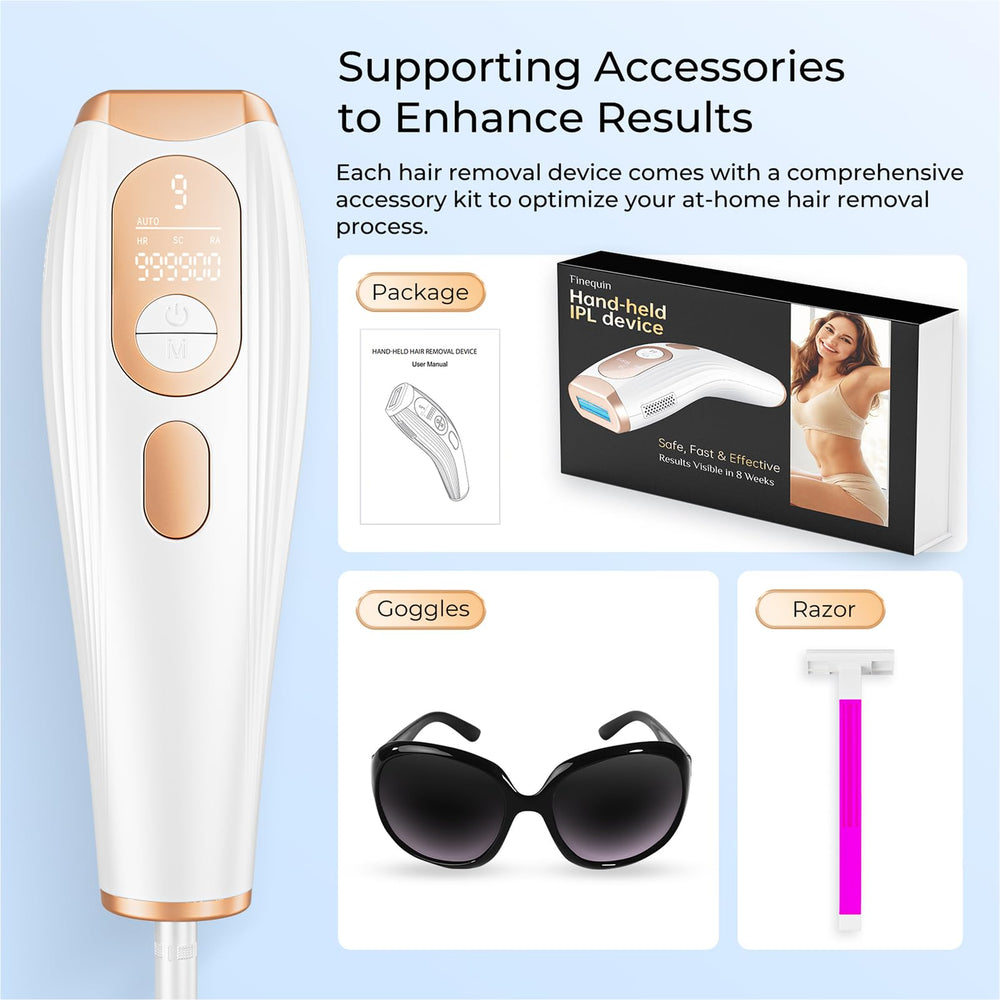 Pre-treatment trimmer included to prep skin before sessions.