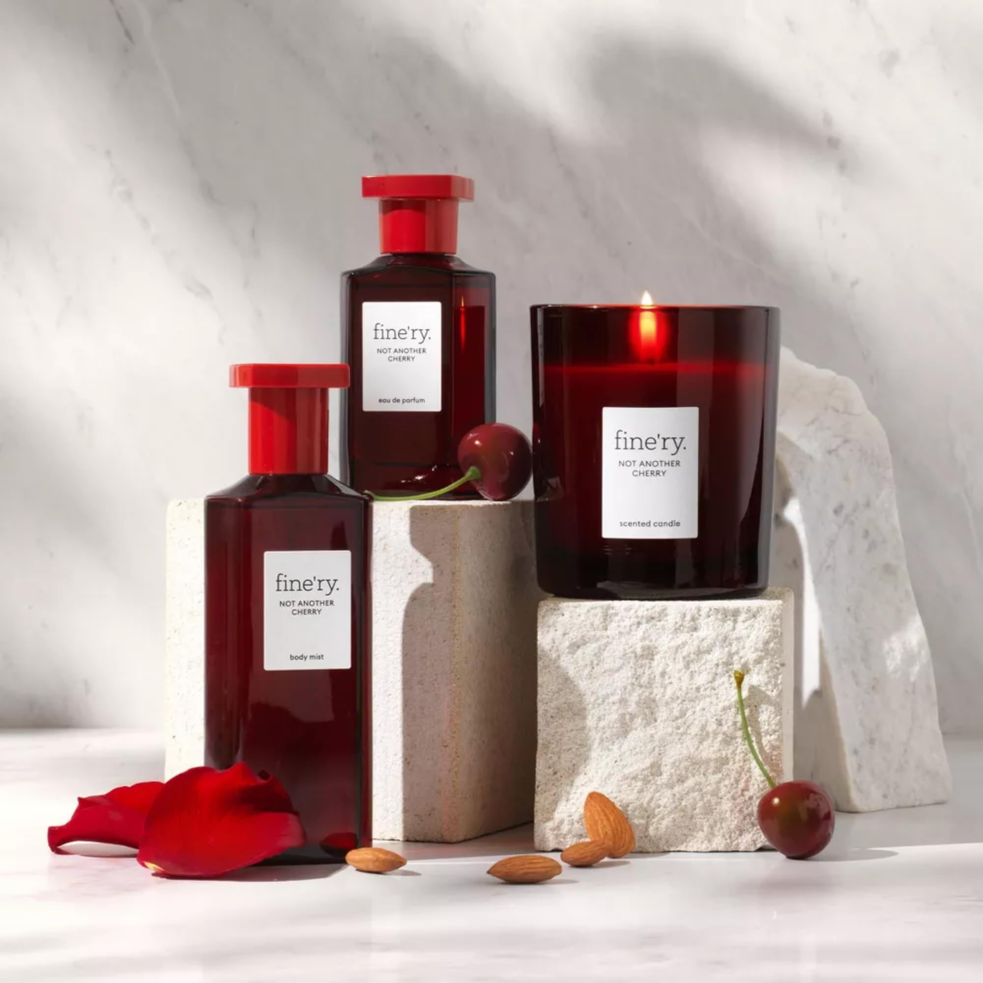 Fine'ry Cherry Almond EDP bottle cap detail for premium presentation