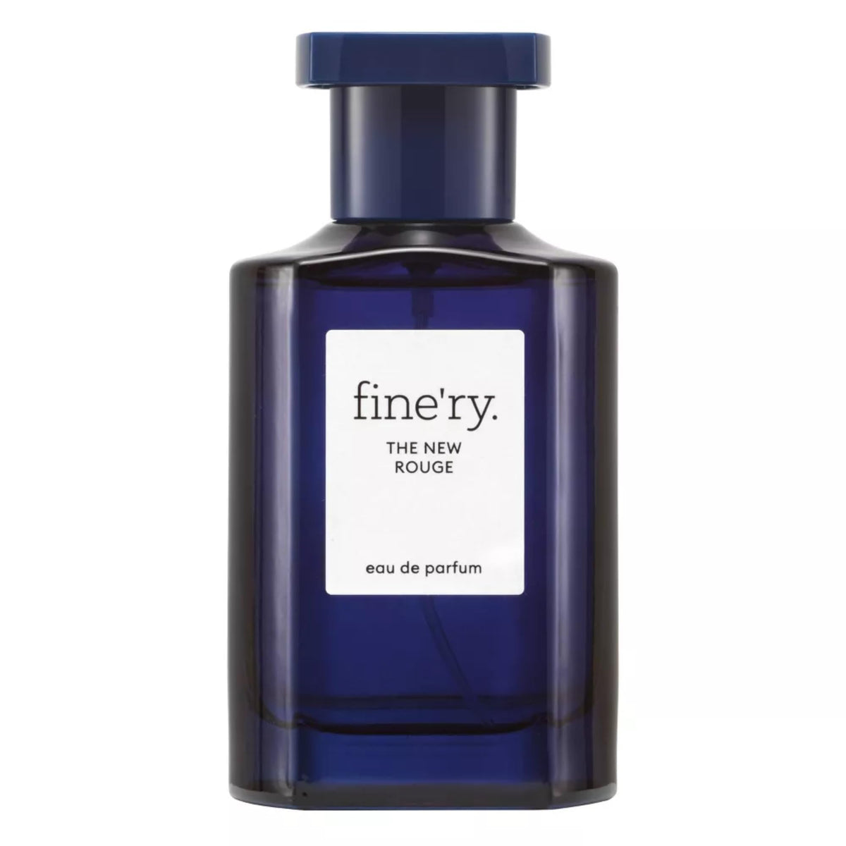 Fine'ry New Rouge bottle on vanity with lasting luxury