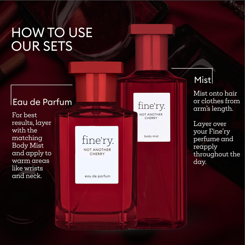 Fine'ry Not Another Cherry gift packaging evokes festive gifting with a chic, premium look.