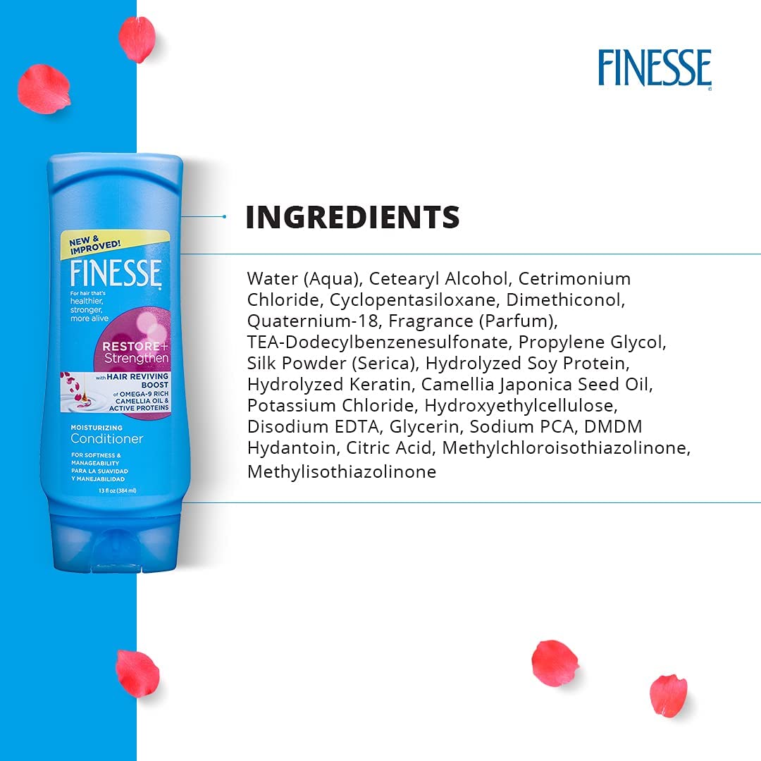 Finesse Moisturizing Conditioner 3-pack packaging emphasizing value