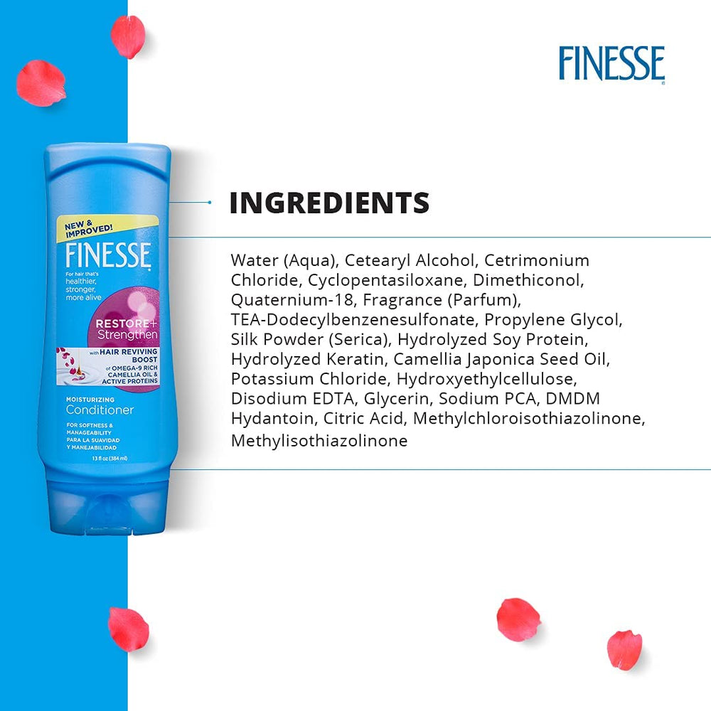 Finesse Moisturizing Conditioner 3-pack packaging emphasizing value