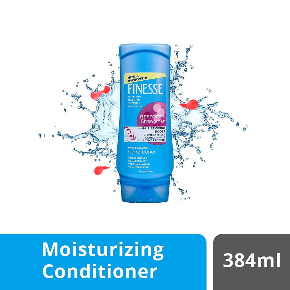 Finesse Moisturizing Conditioner bottles side view with ergonomic grip