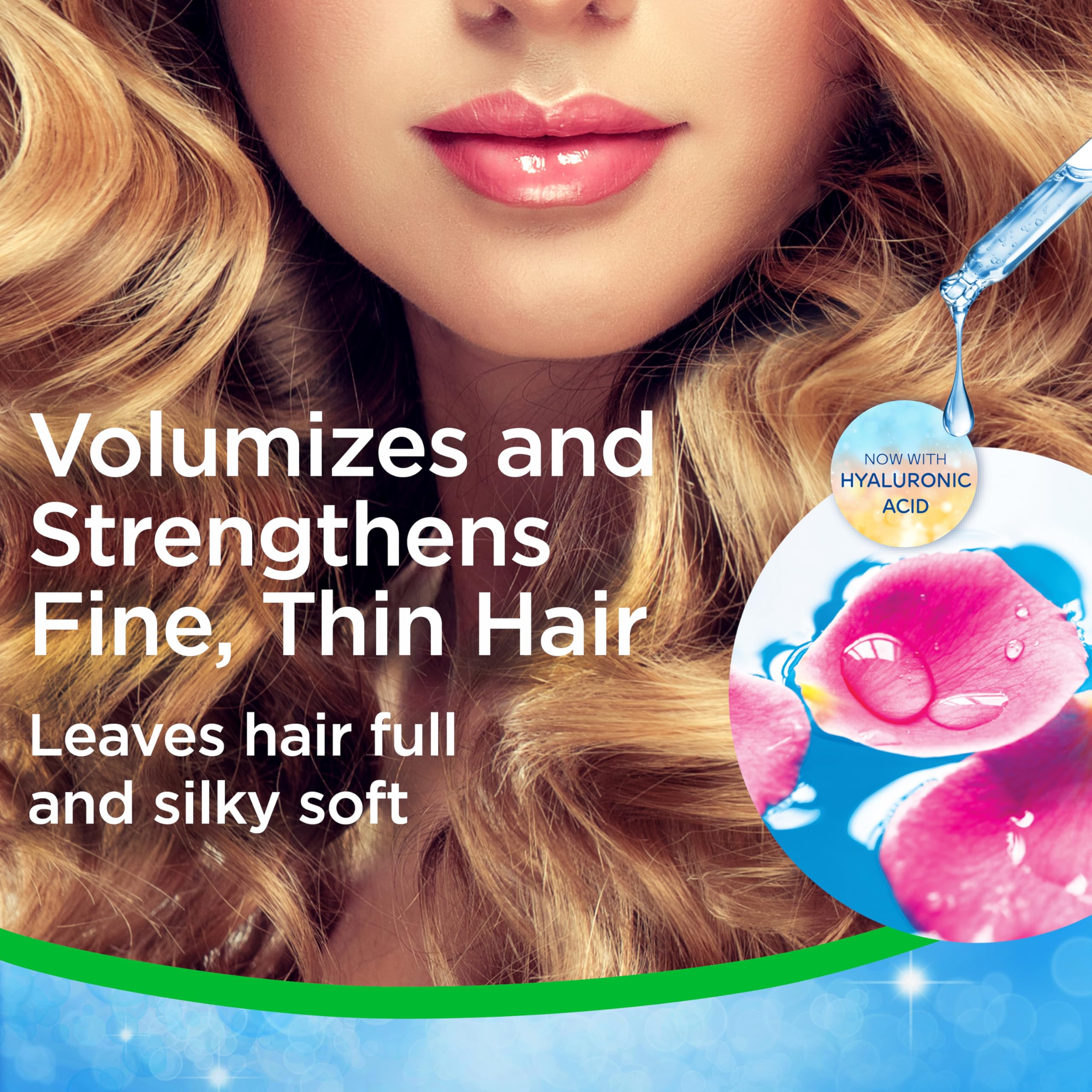 FINESSE Volumize hair texture close-up showing smooth lifted strands