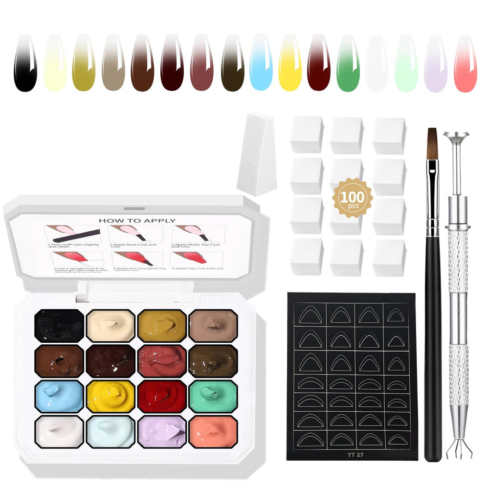 Finger Secret 16Colors Ombre Gel Palette for flawless gradient transitions