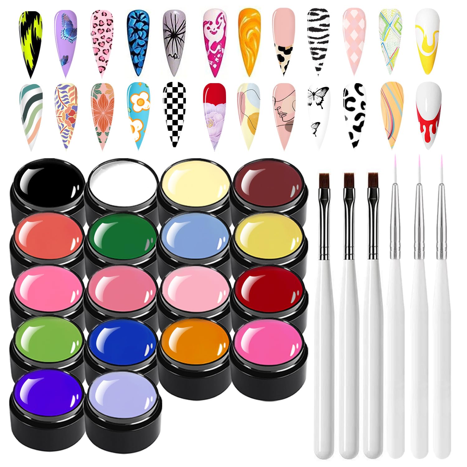 Finger Secret 18-color gel set swatch for vibrant DIY nails