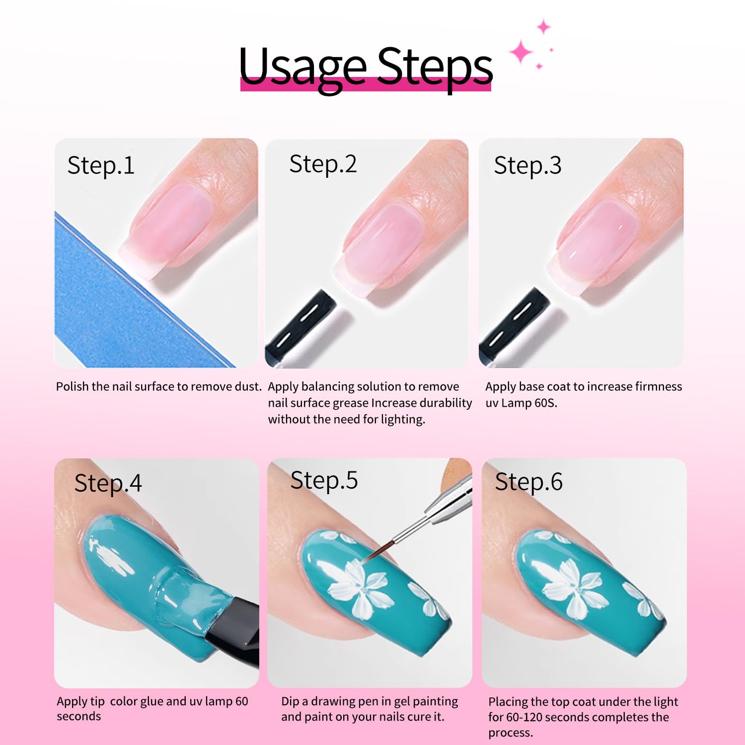 Finger Secret versatile gel set supports French tips