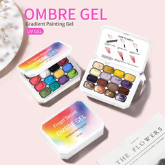 Finger Secret gradient bloom ombre nails with smooth color transitions