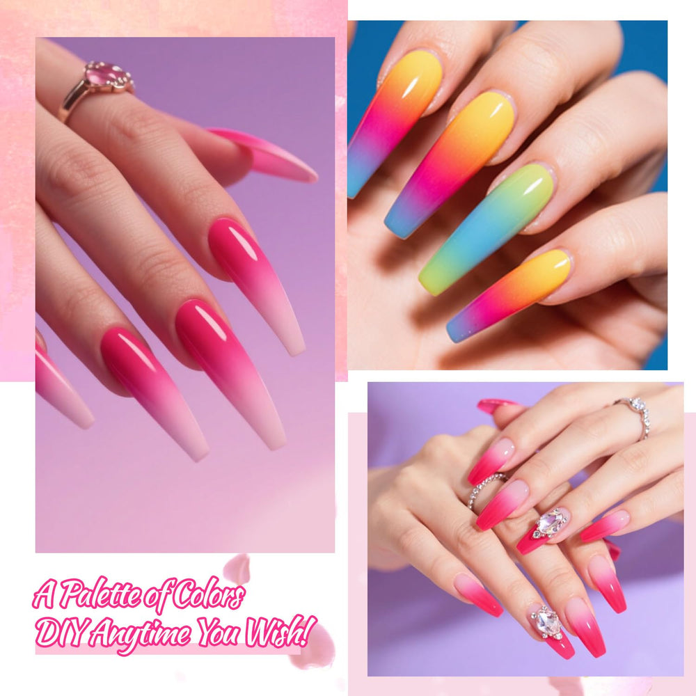 Finger Secret ombre gel provides strong opacity with minimal streaks.