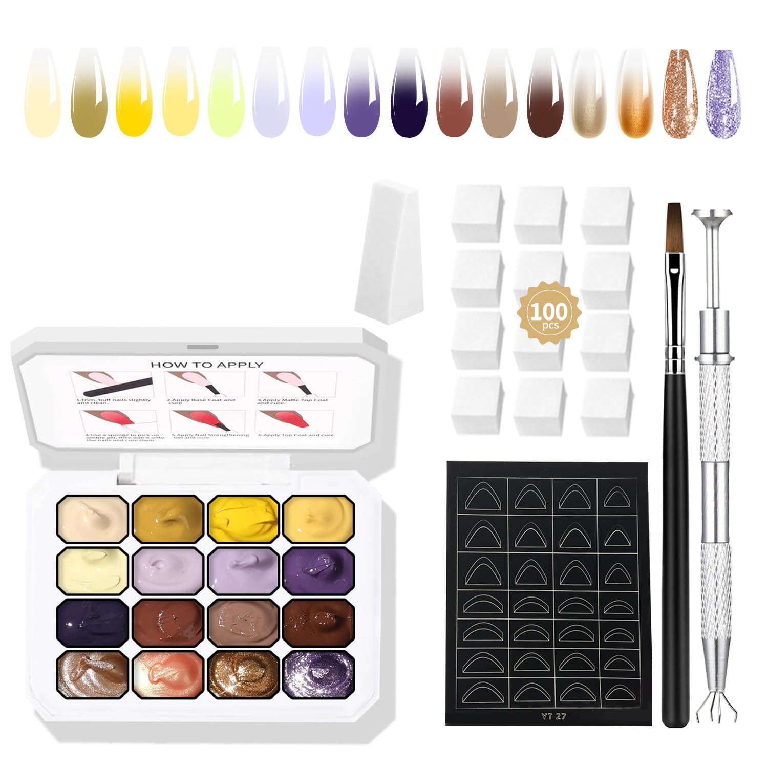 Finger Secret ombre gel palette colors for smooth gradient nails