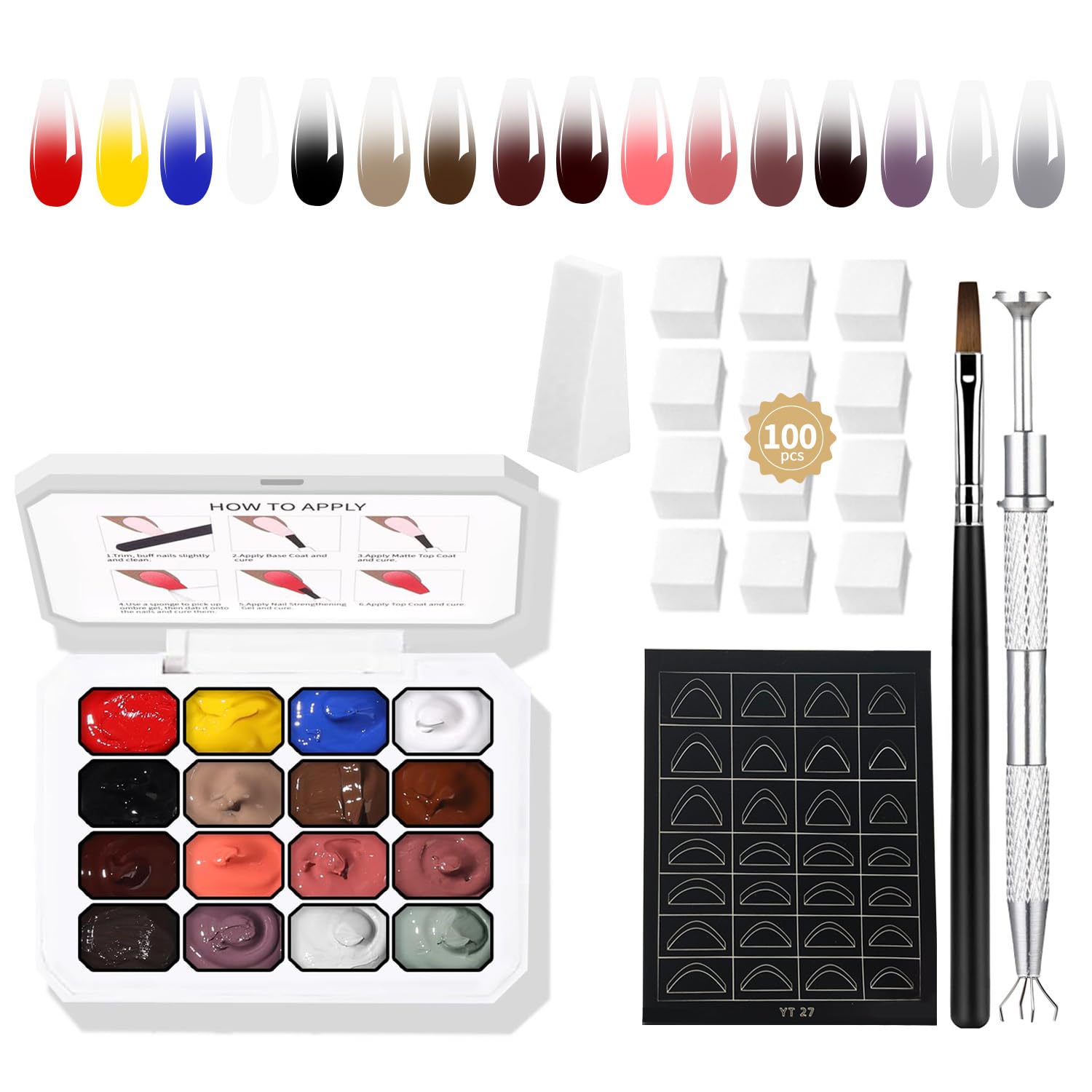 Finger Secret Ombre Gel Polish 16 colors for smooth gradient nails