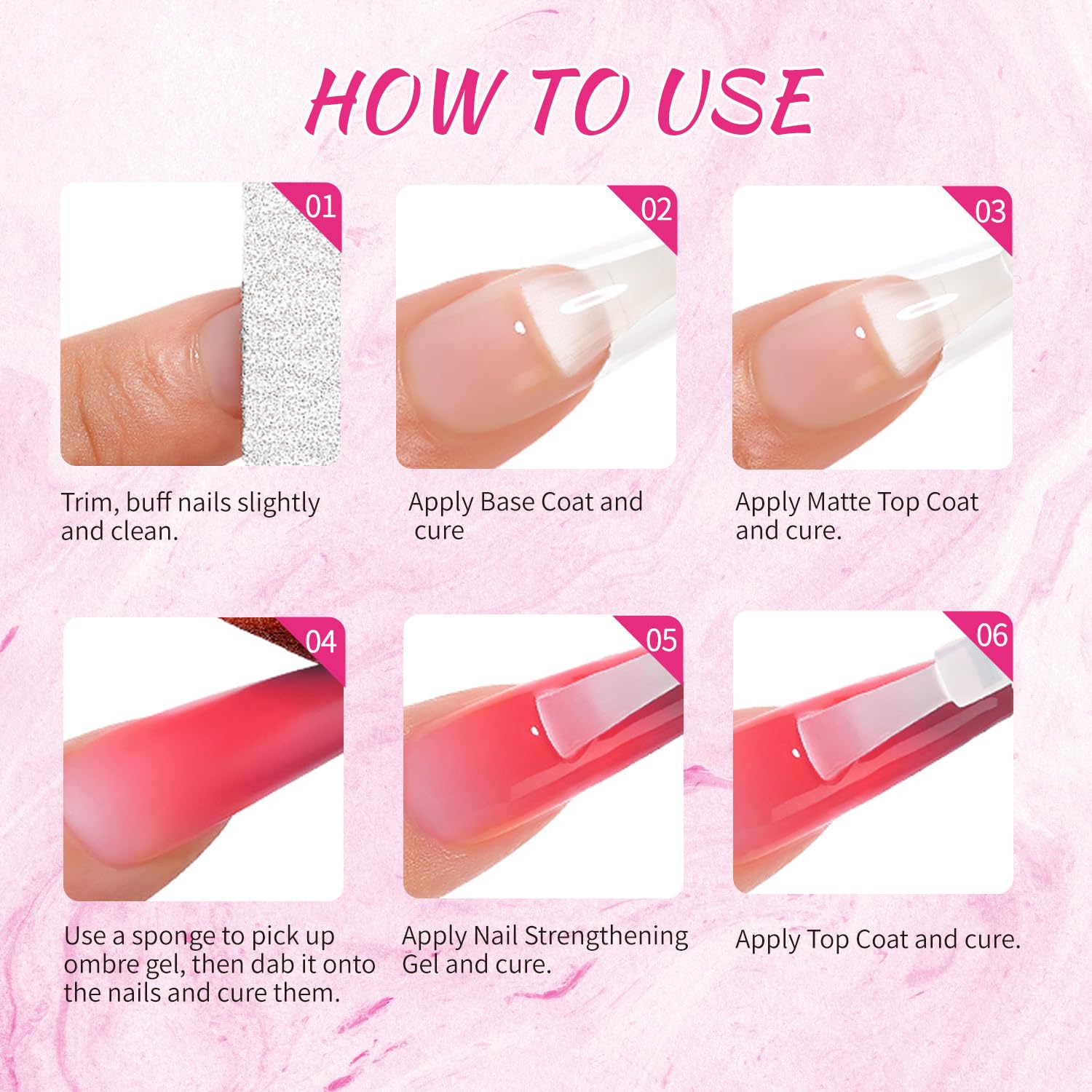 Finger Secret ombre nails for professional salon use