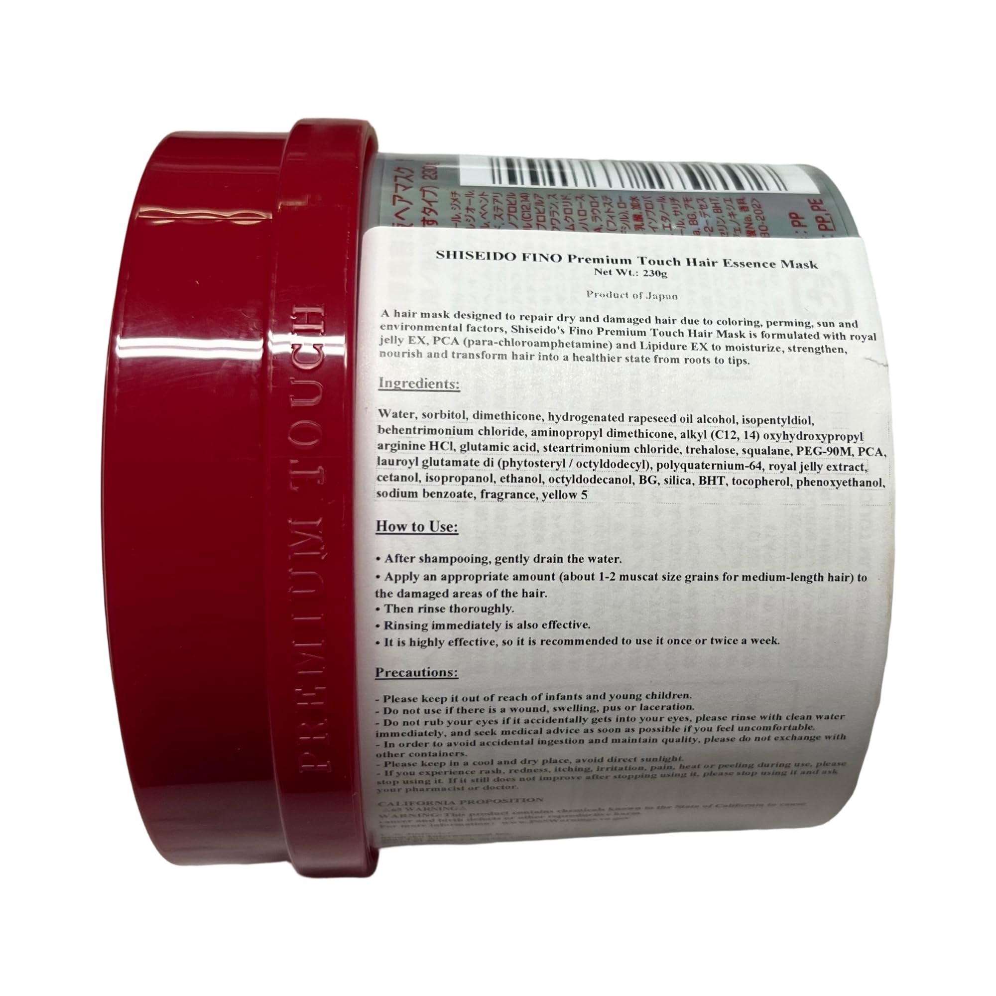 Fino EMBEAUTY Premium Touch Hair Mask rinse-off in shower with towel-ready hair.