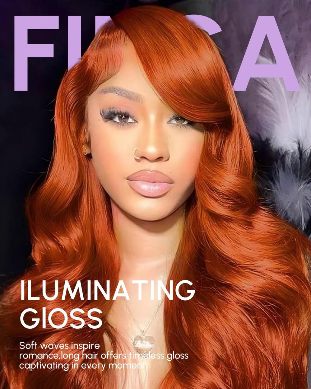 Finsa tangle-free, silky Brazilian virgin hair close-up shine.