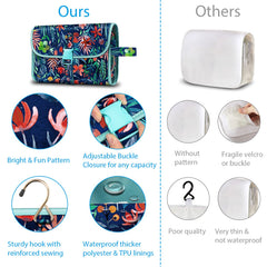 FINTIE Jungle Night toiletry bag with transparent dividers for visibility