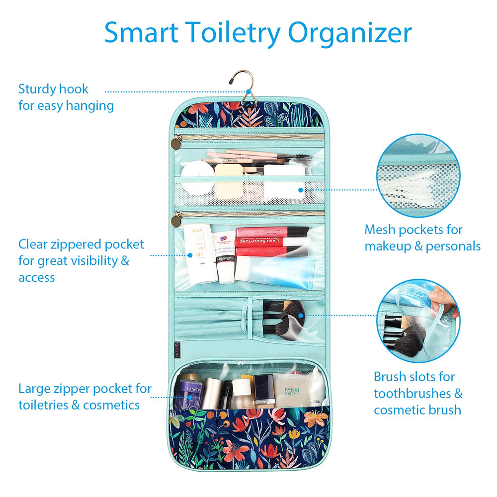 FINTIE Jungle Night toiletry bag unfolded size for larger items