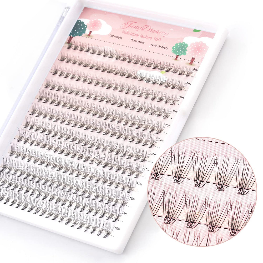 FinyDreamy packaging for 10D lash clusters with 240 pieces for natural volume