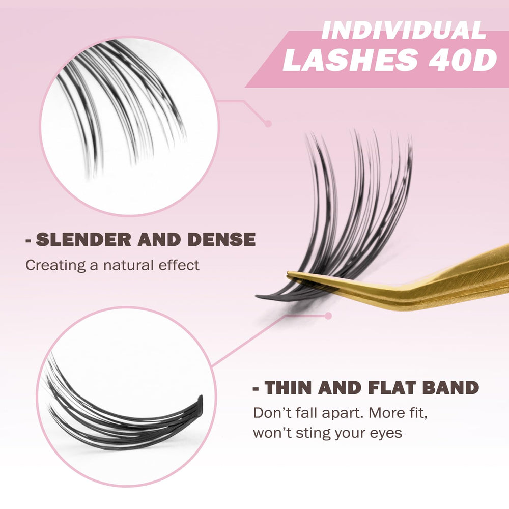 FinyDreamy 40D Lash Clusters flat base seamless blend along lash line