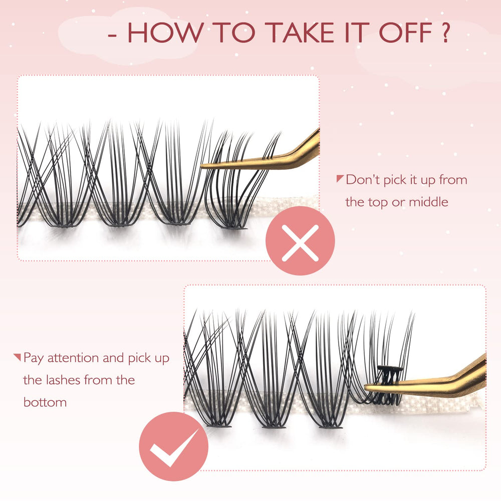FinyDreamy 40D Lash Clusters under-lashes application demonstrated