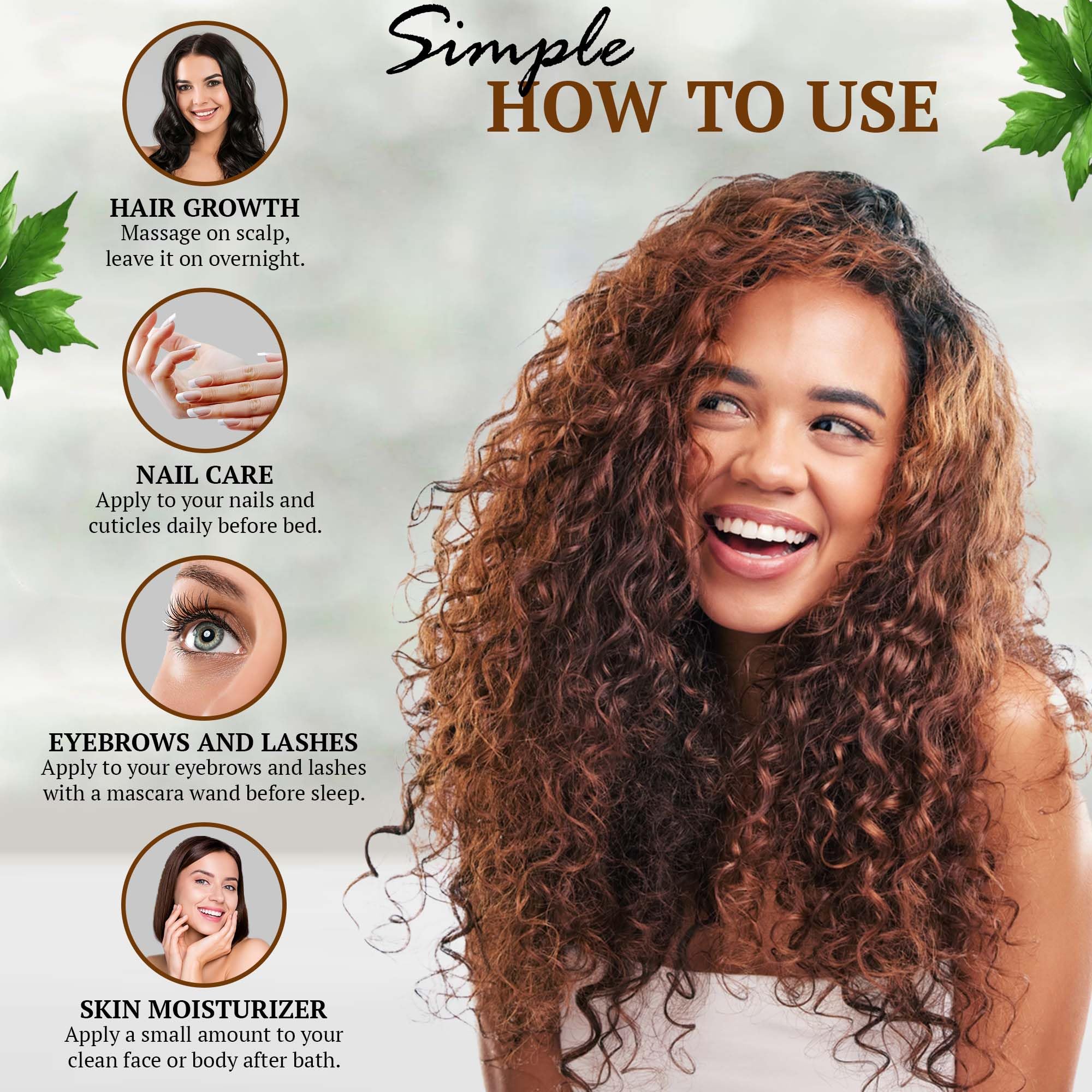 Fiora Naturals castor oil on the scalp for deep hydration