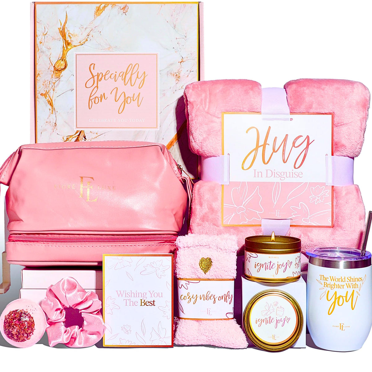 Fiore Luxe 10-piece self-care box front view for gifting