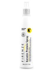 Firenze Professional Keratin KS Protein Repair Spray ingredients focus highlights hydrolyzed wheat and keratin benefits.