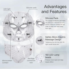 Firmosa LED mask on the face during a treatment session at home.