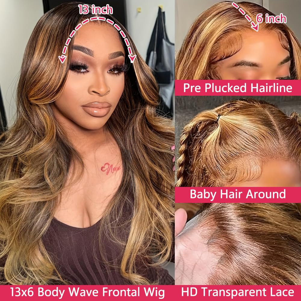 Fironiix HD Swiss lace 13x6 honey blonde wig for seamless parting.