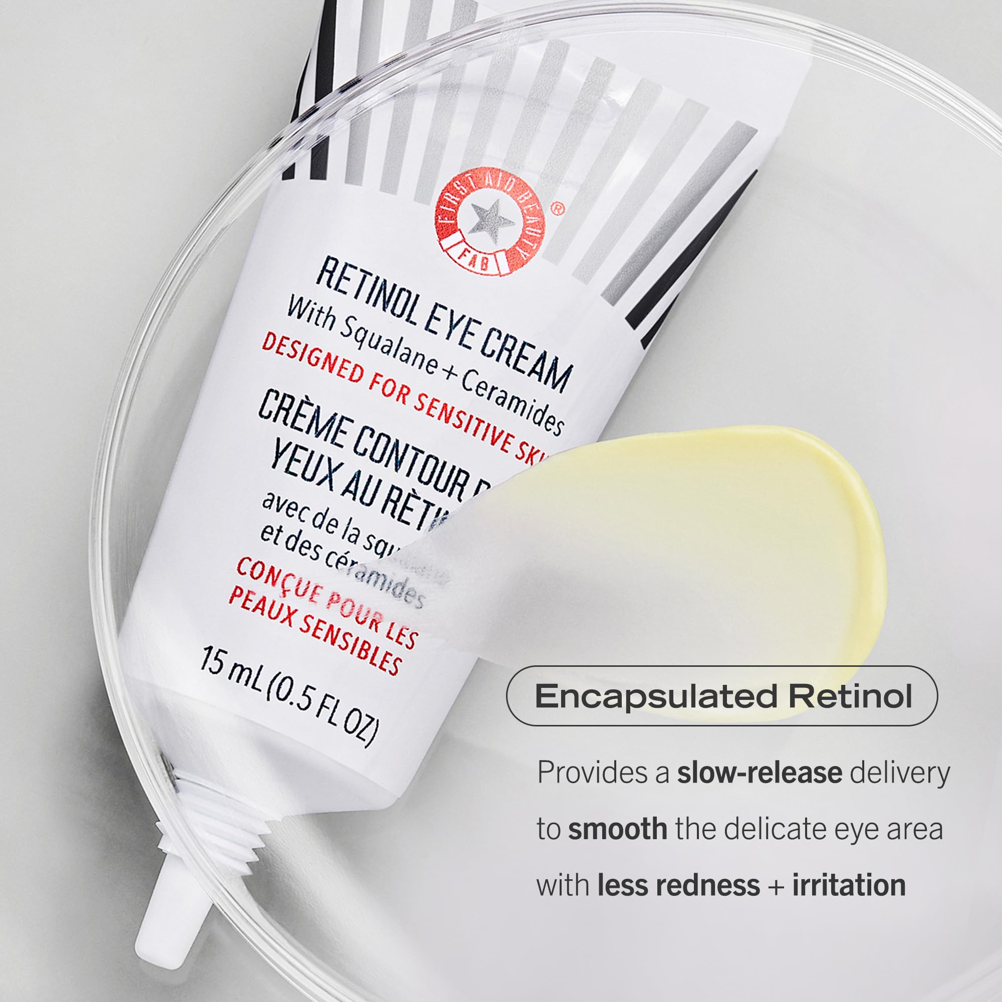 Eye care packaging front showing clean formulation suitable for sensitive skin.