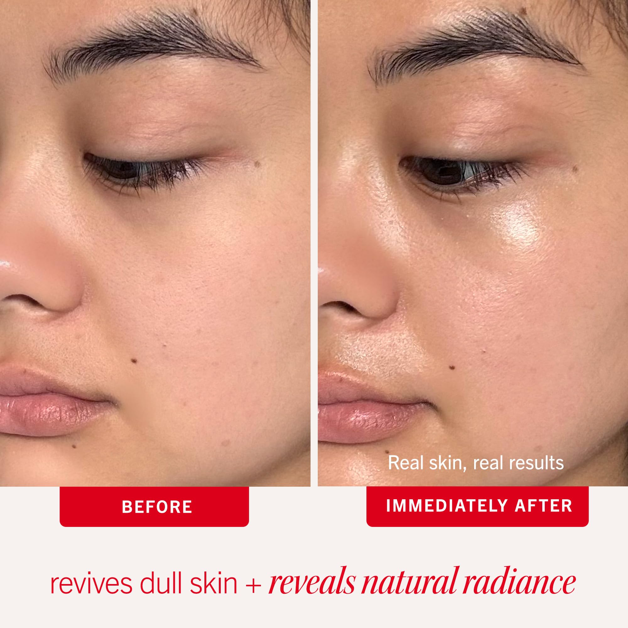First Aid Beauty facial exfoliant applied to damp skin in circles.