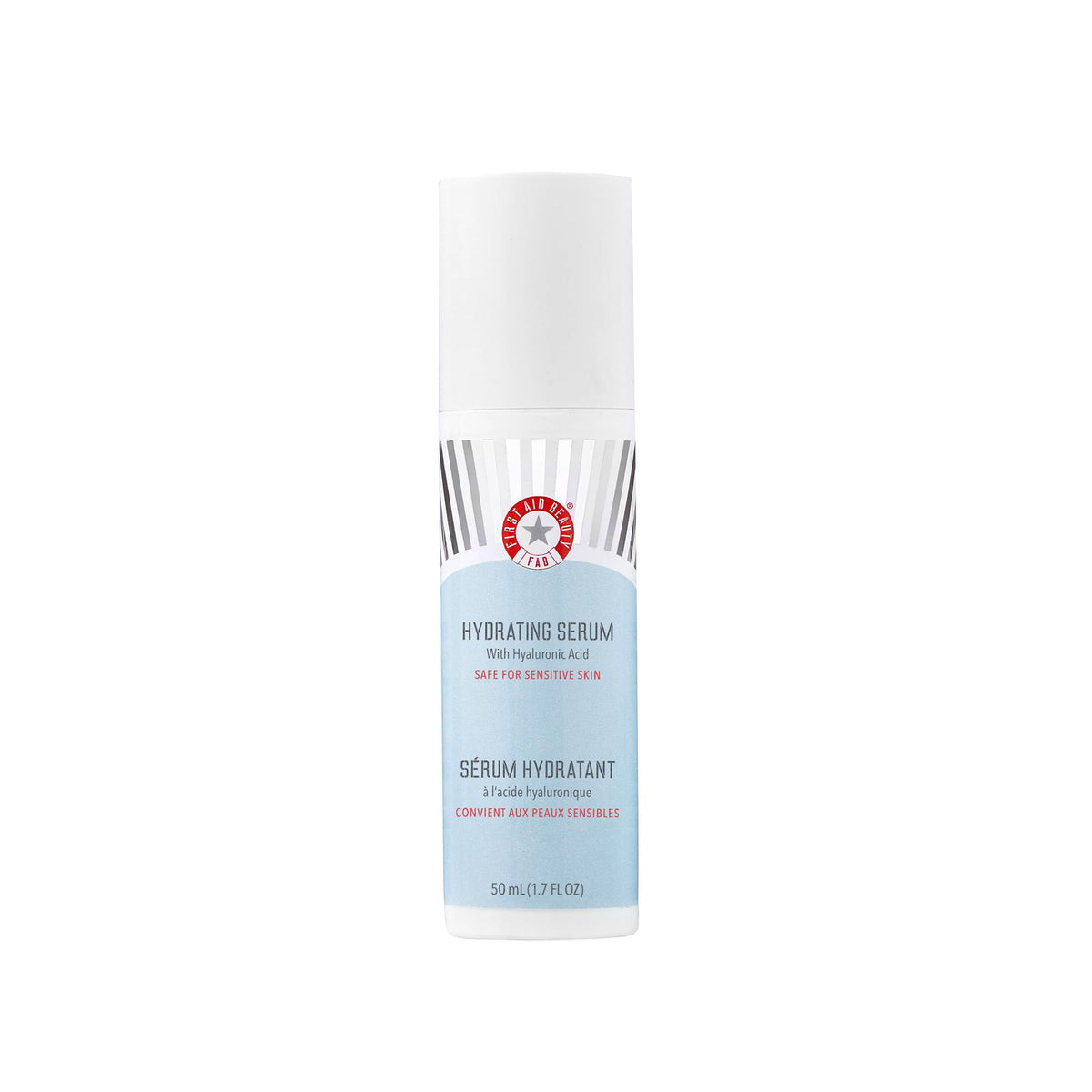 First Aid Beauty hydrating serum bottle pump for lightweight, all-day hydration.