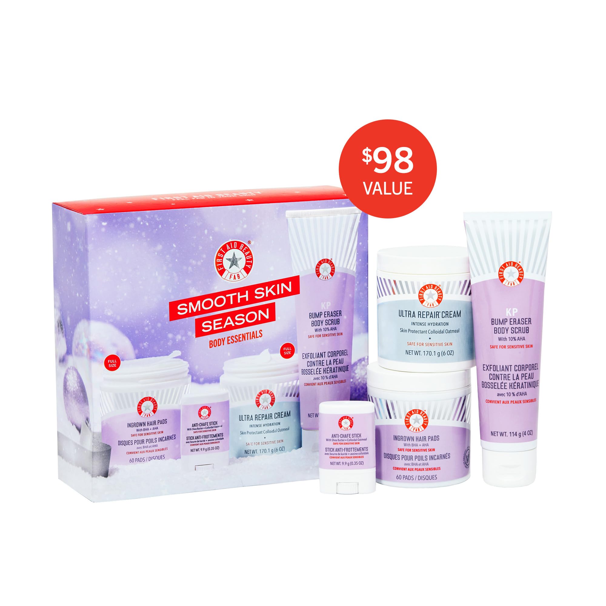 First Aid Beauty Ingrown Hair Pads exfoliate to help prevent razor bumps.