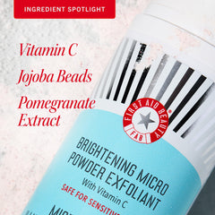 First Aid Beauty jojoba beads close-up for gentle exfoliation.