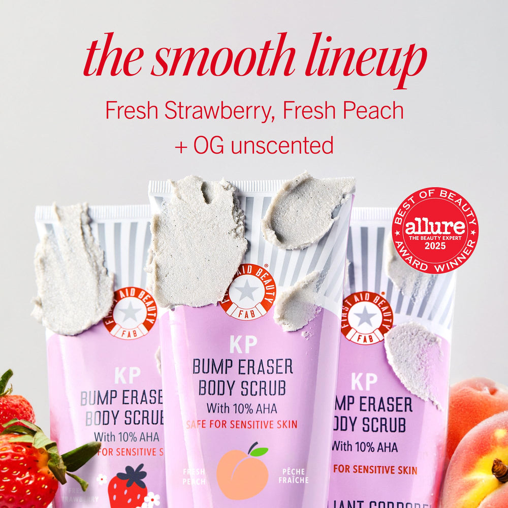 First Aid Beauty KP Bump Eraser ingredients highlight glycolic and lactic acids