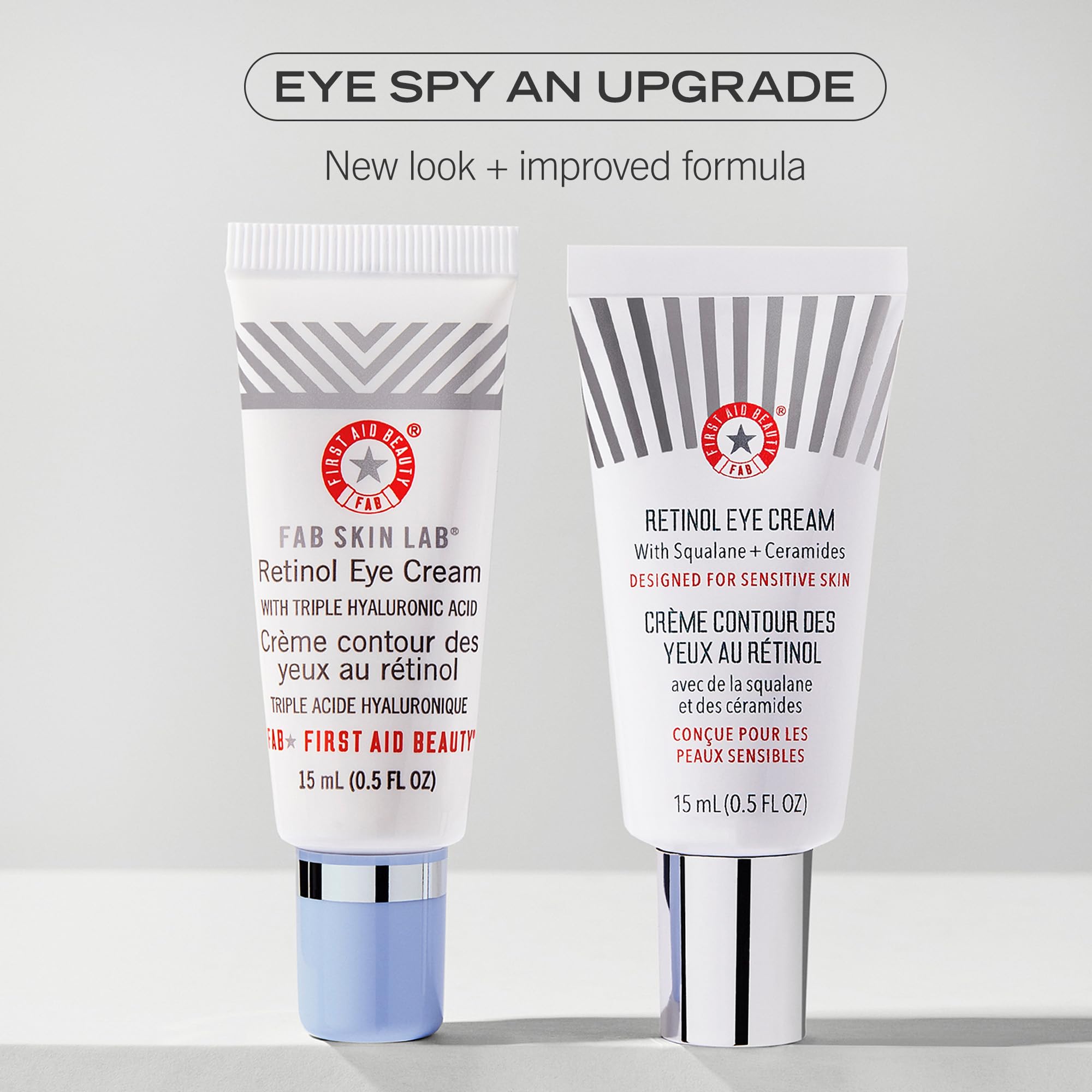 Dermatologist-tested label on First Aid Beauty eye cream packaging.